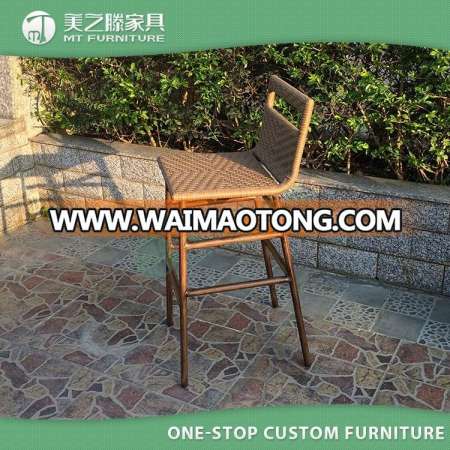 High quality customized cafe furniture high bistro rattan bar stool without armrest